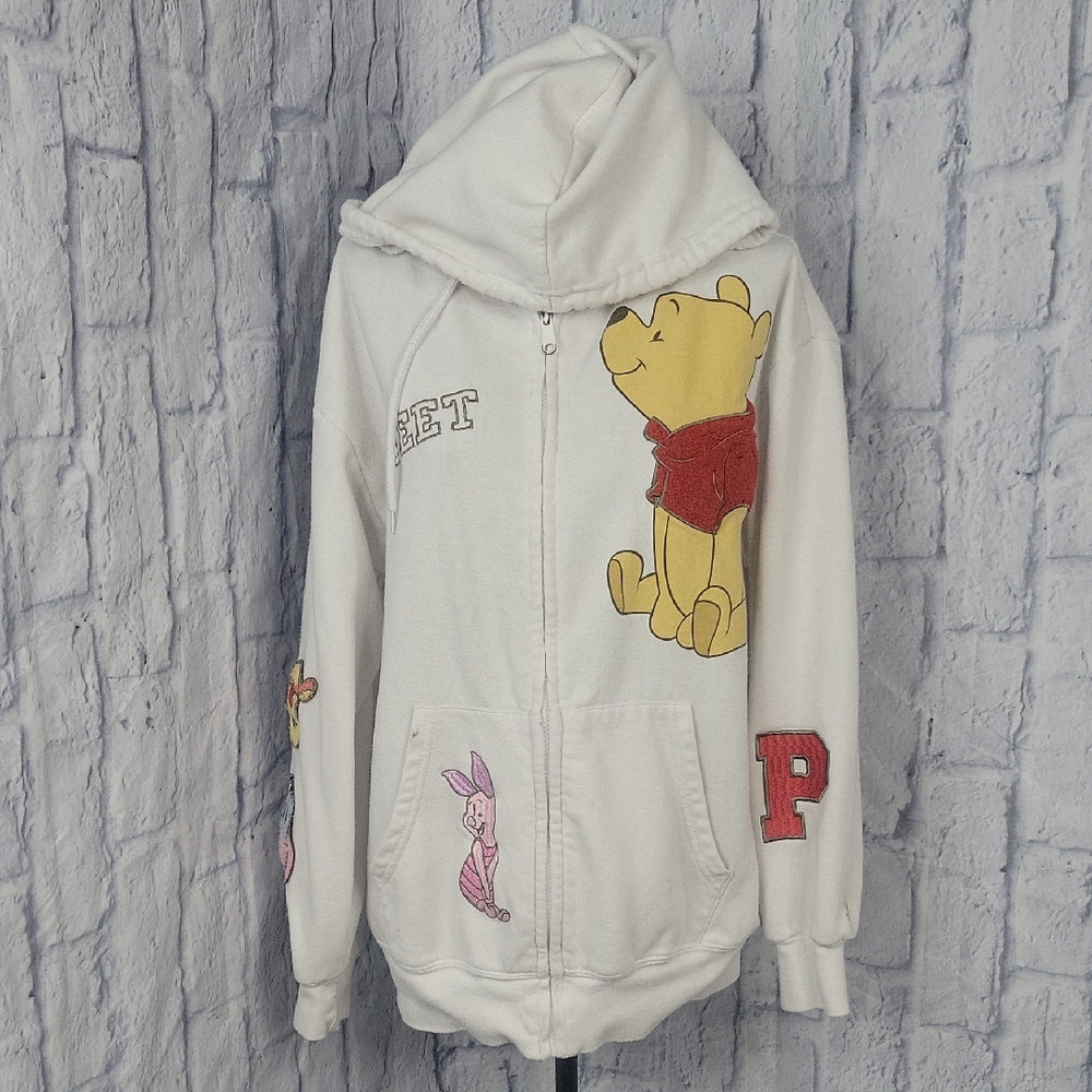 Disney White Hoodie with Winnie the Pooh‎ and Friends Medium